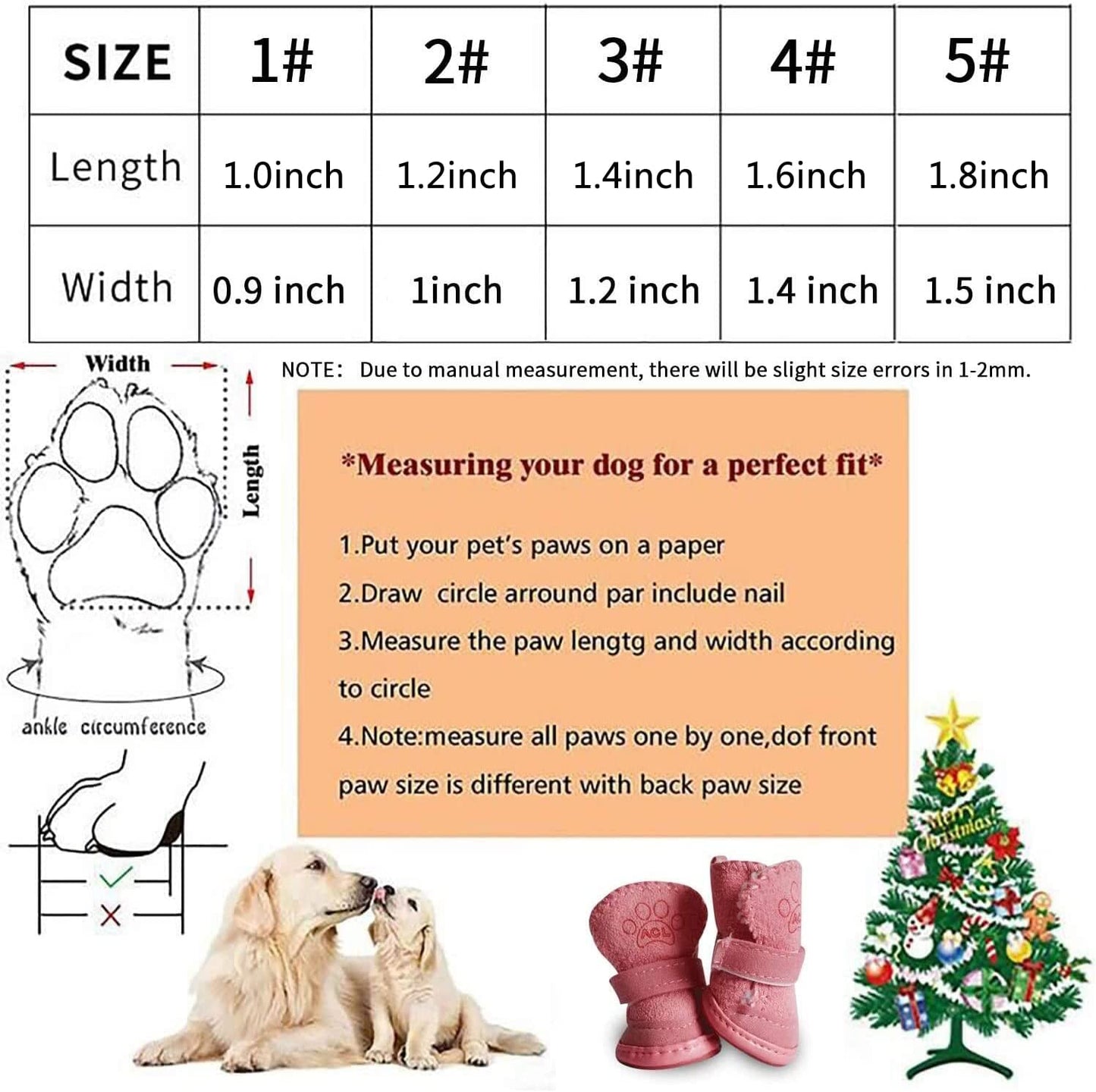 4Piezas De Zapatos Para Perros Zapatos Para Perros Antideslizante