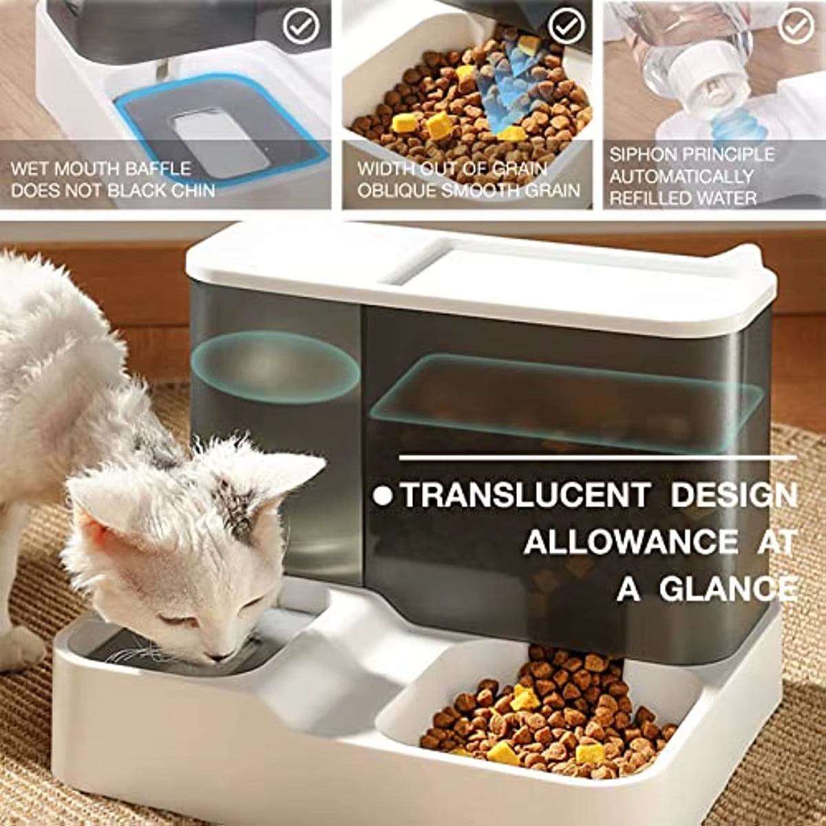 2-in-1 Automatic Pet Gravity Feeder for Cats and Dogs: Ensuring Optimal Feeding and Hydration