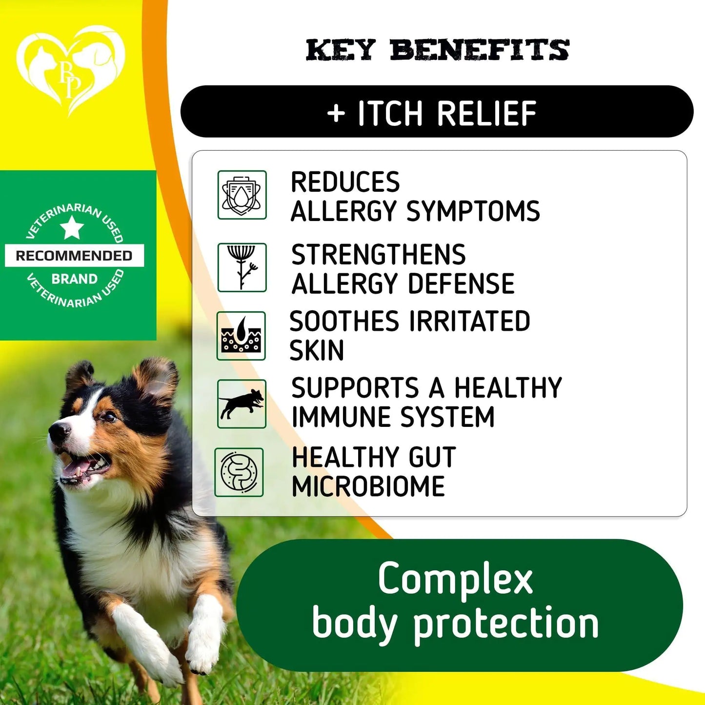 Chews para Alivio de Alergias y Picazón en Perros con Tratamiento para Piel Seca y Erupciones, con Omega-3