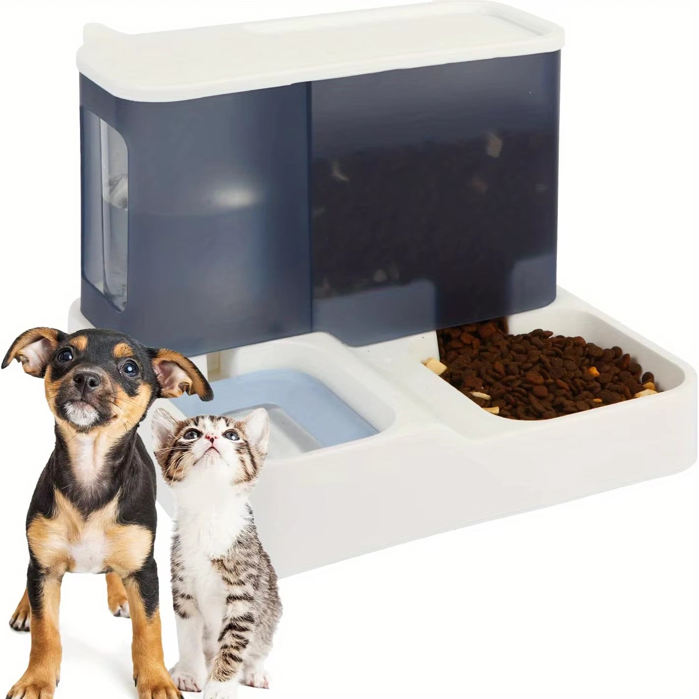 2-in-1 Automatic Pet Gravity Feeder for Cats and Dogs: Ensuring Optimal Feeding and Hydration