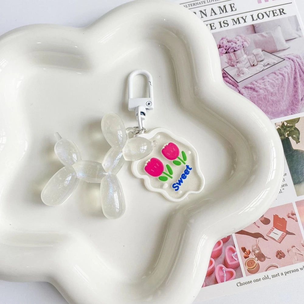 Llavero Perrito Globo Y2K - Charm Acrílico Colorido Estilo Retro