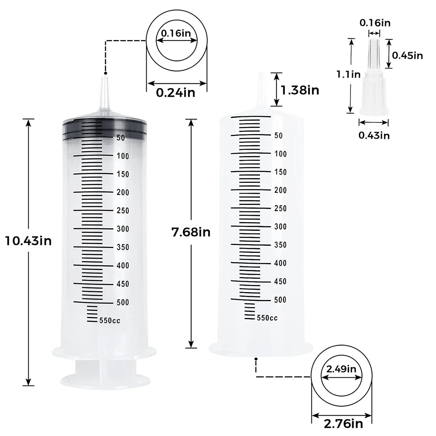 Jeringa Multifunción Mascotas 100-550ml - Alimentación y Medicación con Manguera
