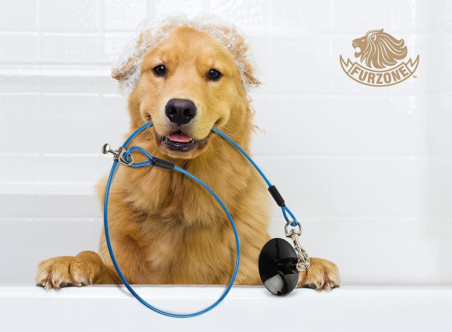 Dog Durable Bathing Grooming Shower Restraint Heavy Duty Bath Tether Leash with Suction Cup Dogs Red