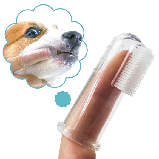 Cepillo Dental Dedo Mascotas - Silicona Suave Limpieza Dientes Perros Gatos