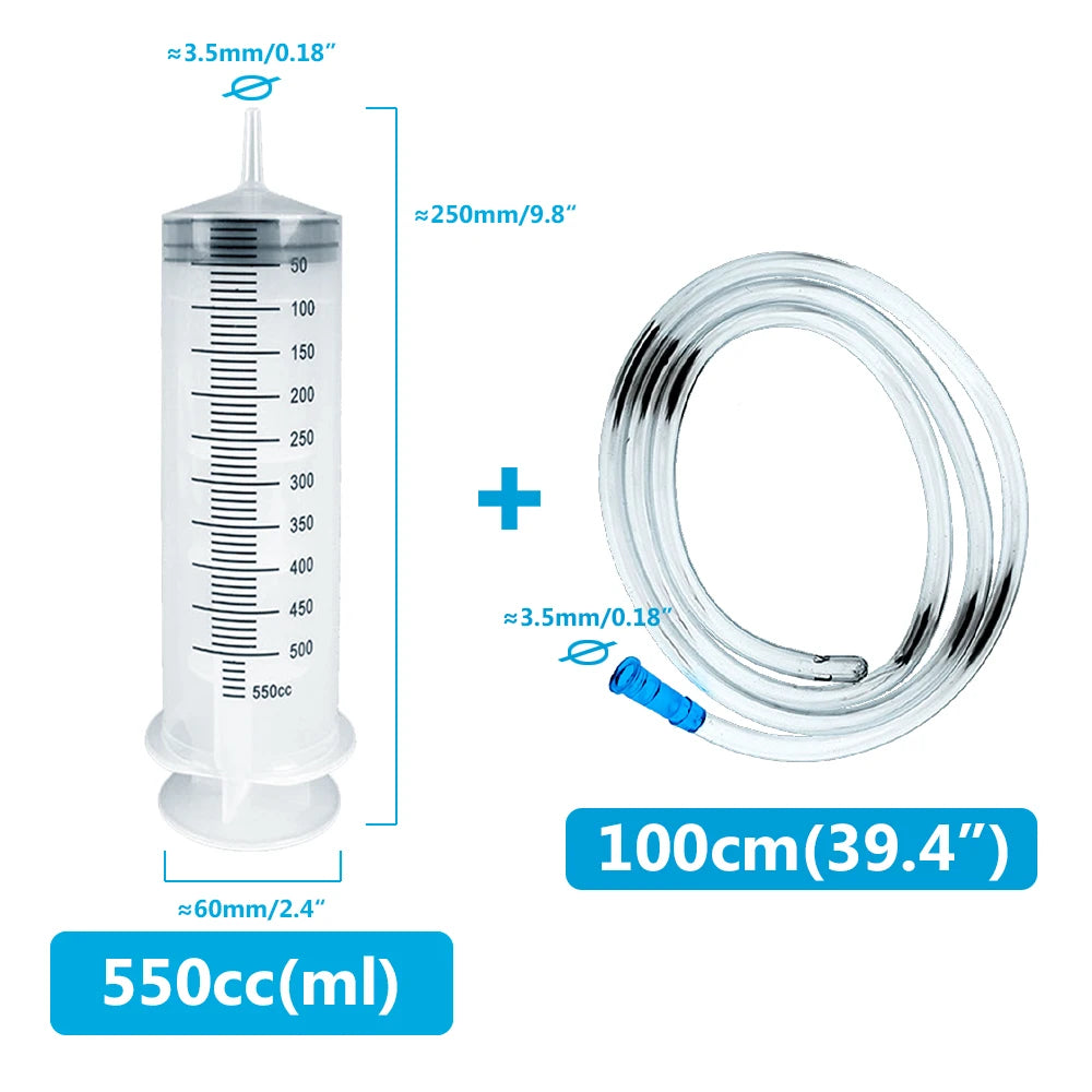 Jeringa Multifunción Mascotas 100-550ml - Alimentación y Medicación con Manguera