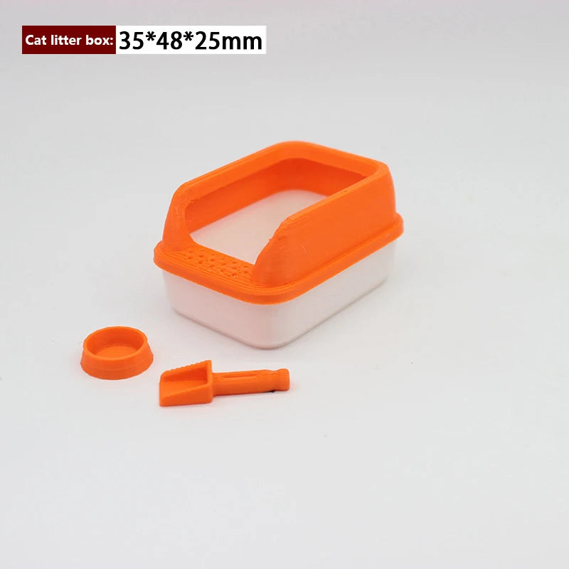 Set 3 Piezas Miniatura Caja Arena Gatos - Decoración Casa Muñecas DIY