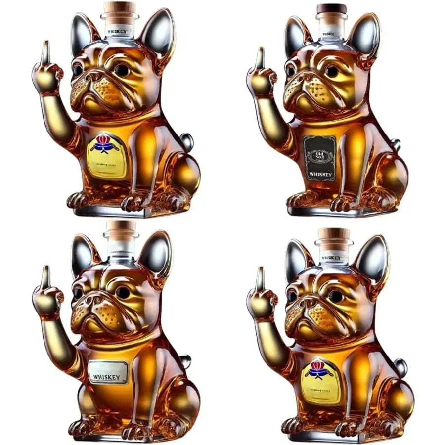 Licorera Cristal Divertida 10Oz - Decoración Bar Animales Whiskey Vino