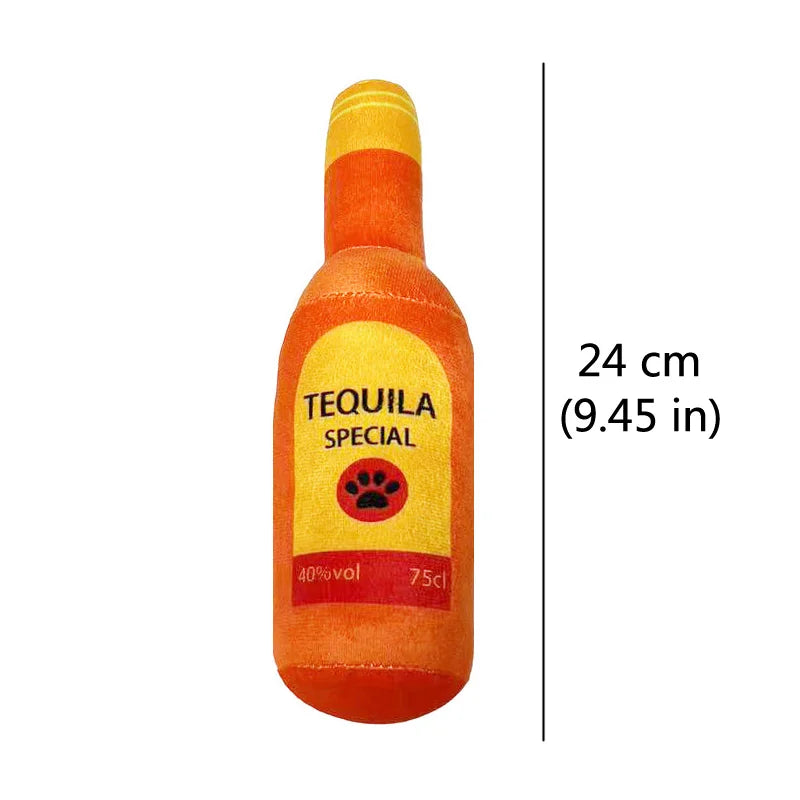 Juguete Botella Cerveza Peluche - Squeaker Limpieza Dental Perros Divertido