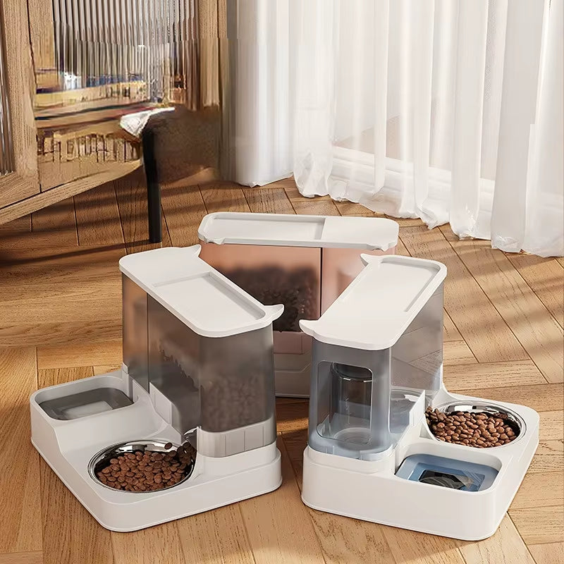 2-in-1 Automatic Pet Gravity Feeder for Cats and Dogs: Ensuring Optimal Feeding and Hydration