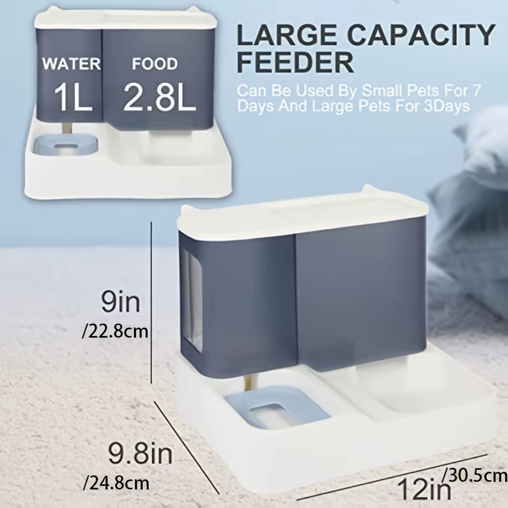 2-in-1 Automatic Pet Gravity Feeder for Cats and Dogs: Ensuring Optimal Feeding and Hydration