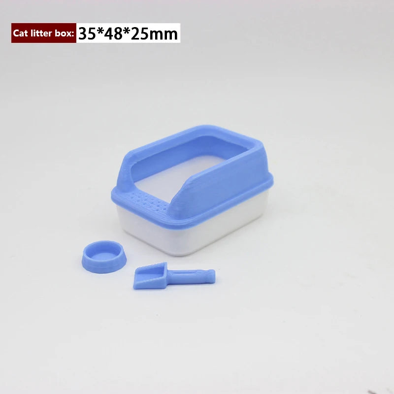 Set 3 Piezas Miniatura Caja Arena Gatos - Decoración Casa Muñecas DIY