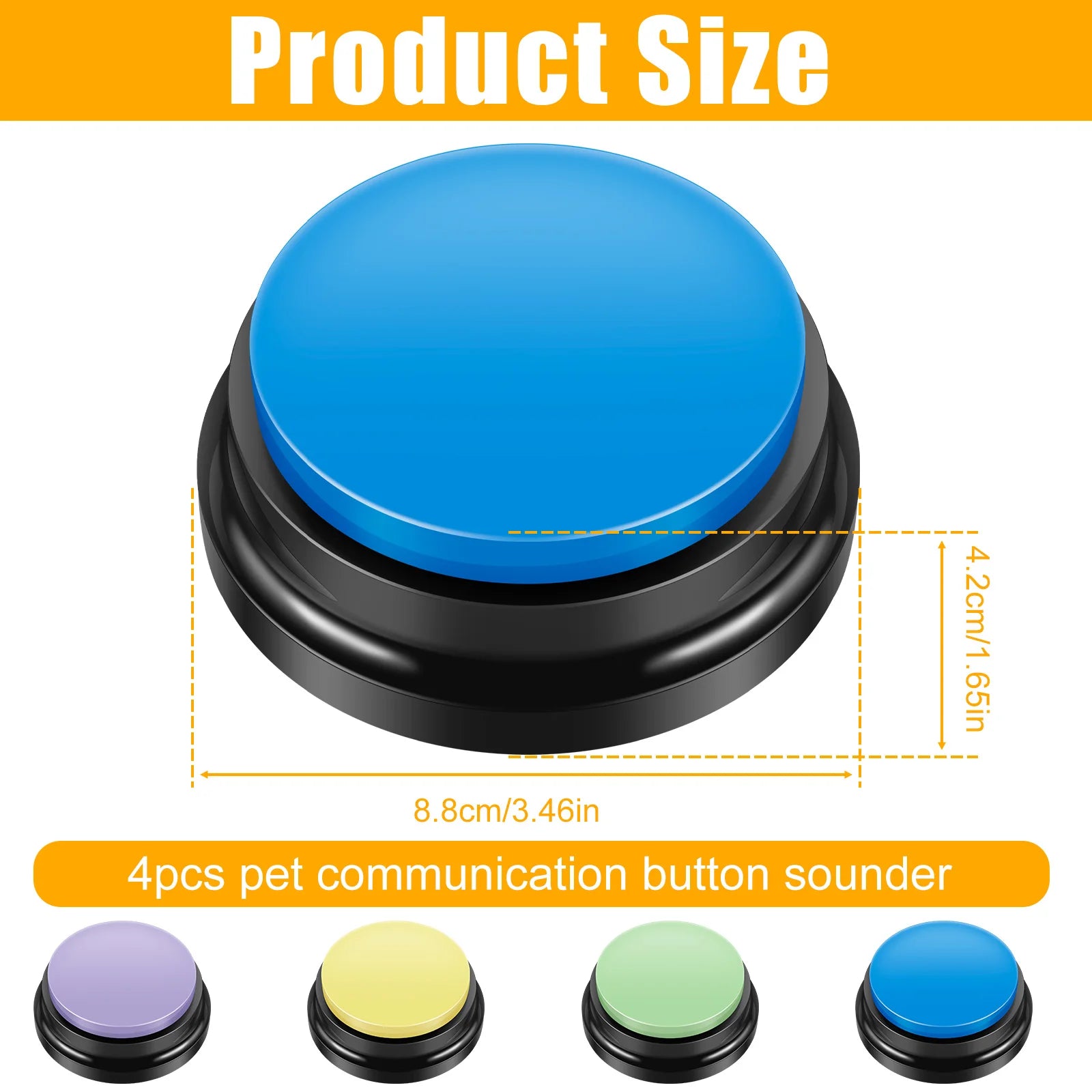 Dog Training Buttons Recordable Pet Talking Voice Recording Interactive Toys with Sticker for Communication Pet Training Buzzer