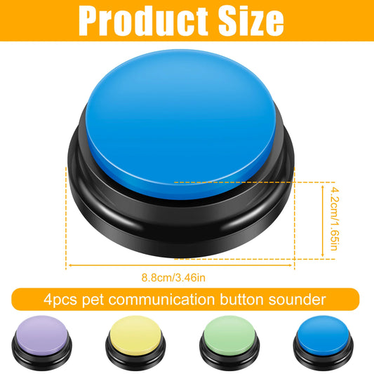 Dog Training Buttons Recordable Pet Talking Voice Recording Interactive Toys with Sticker for Communication Pet Training Buzzer