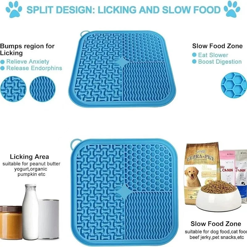 Suction Cup Dog Licking Mat - Silicone Slow Feeder for Enhanced Mealtime Experience