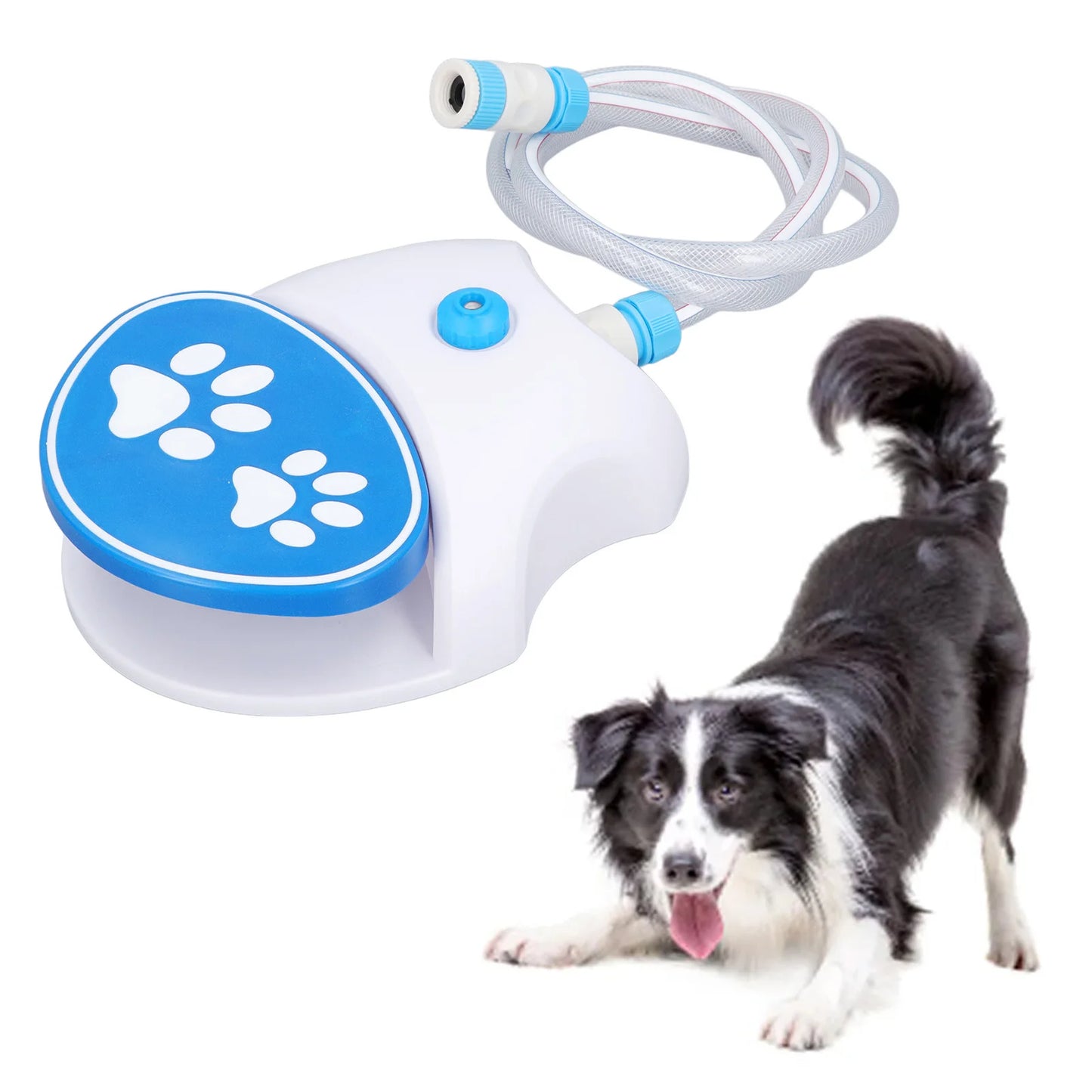 Fuente Agua Automática Perros - Dispensador Activado Pie Exterior con Manguera