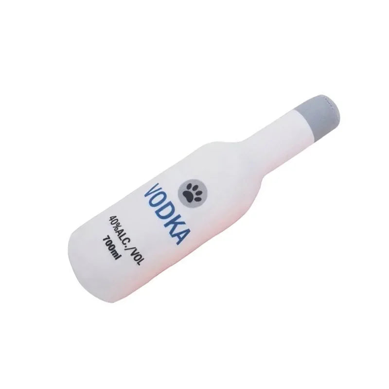 Juguete Botella Cerveza Peluche Premium - Squeaker Dental Perros Todos Tamaños