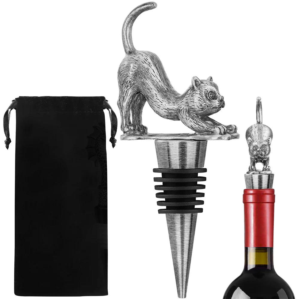 Tapones Vino Decorativos Mascotas - Aleación Zinc Silicona Bar Perro Gato
