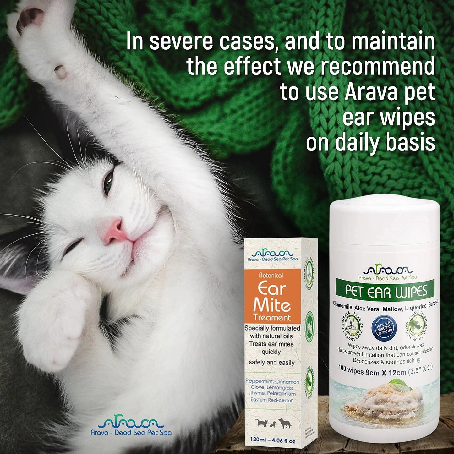 Tratamiento Natural para Ácaros de Oído en Perros y Gatos, Limpiador de Infecciones por Ácaros de Oído