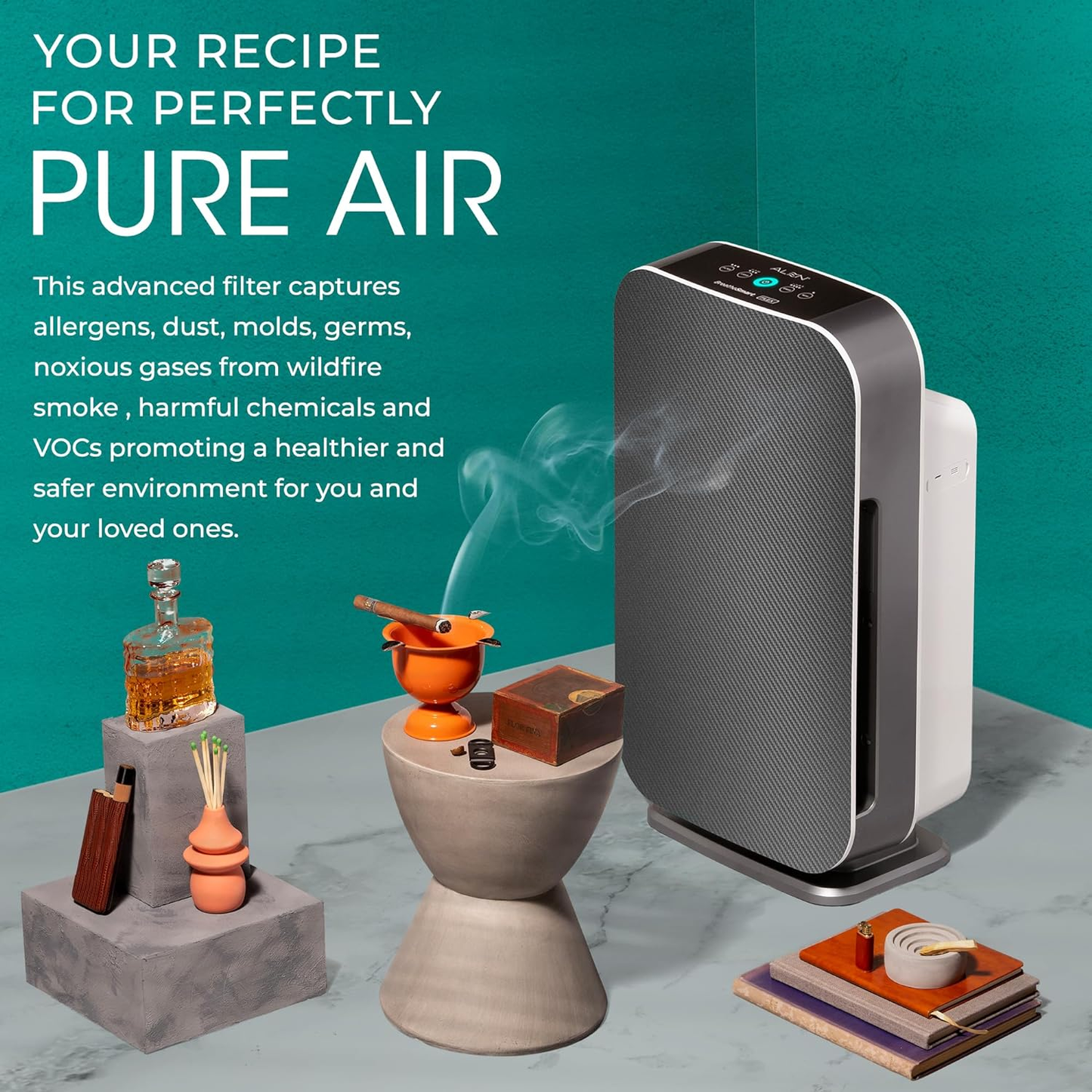 Purificador Aire HEPA BreatheSmart FLEX - 1400 Pies² Anti-Olores