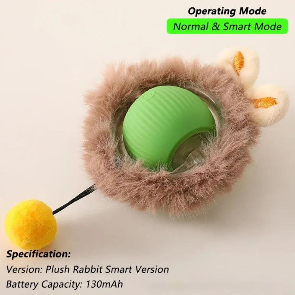 Pelota Interactiva Automática Gatos - Juguete Eléctrico Recargable con Cola
