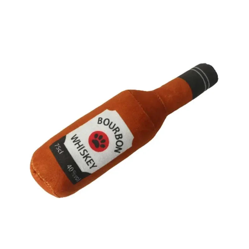 Juguete Botella Cerveza Peluche Premium - Squeaker Dental Perros Todos Tamaños