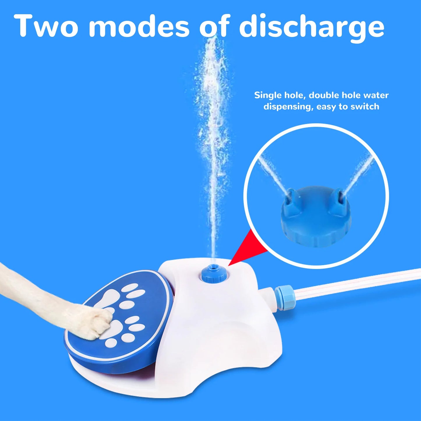 Fuente Agua Automática Perros - Dispensador Activado Pie Exterior con Manguera