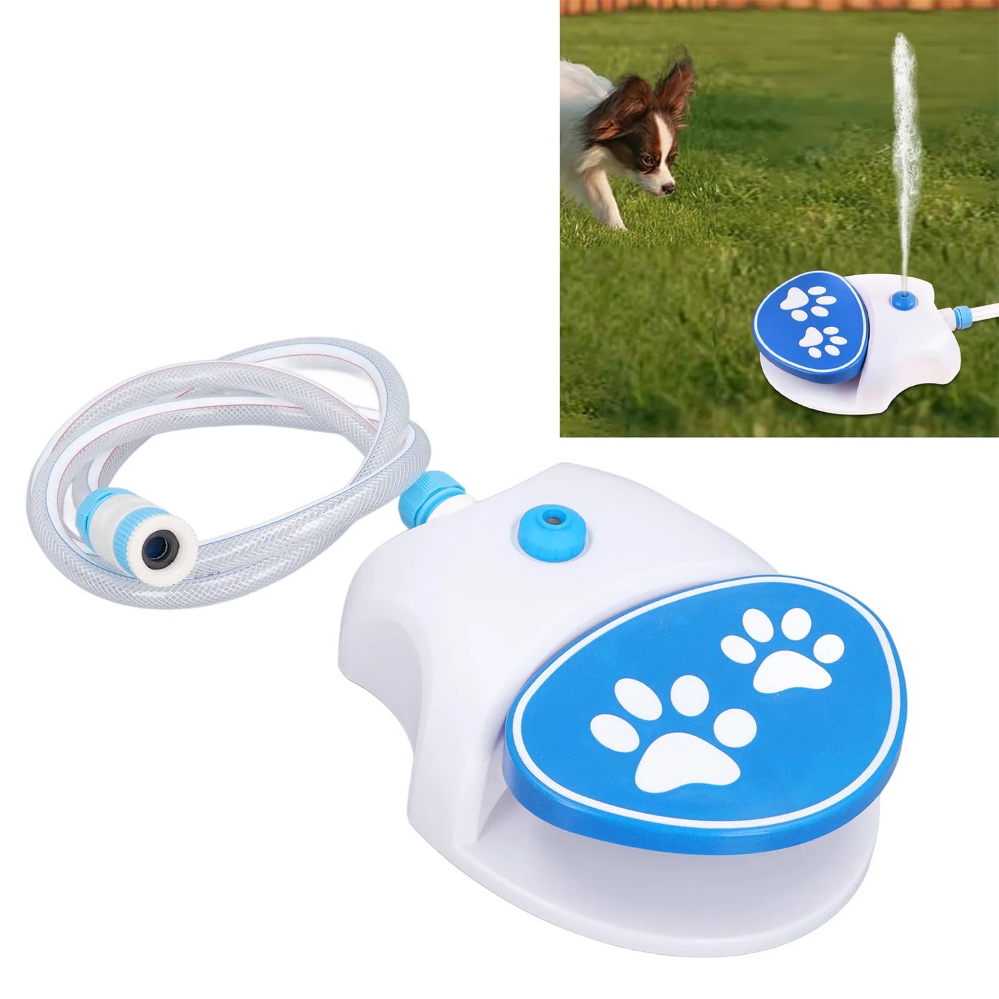 Fuente Agua Automática Perros - Dispensador Activado Pie Exterior con Manguera
