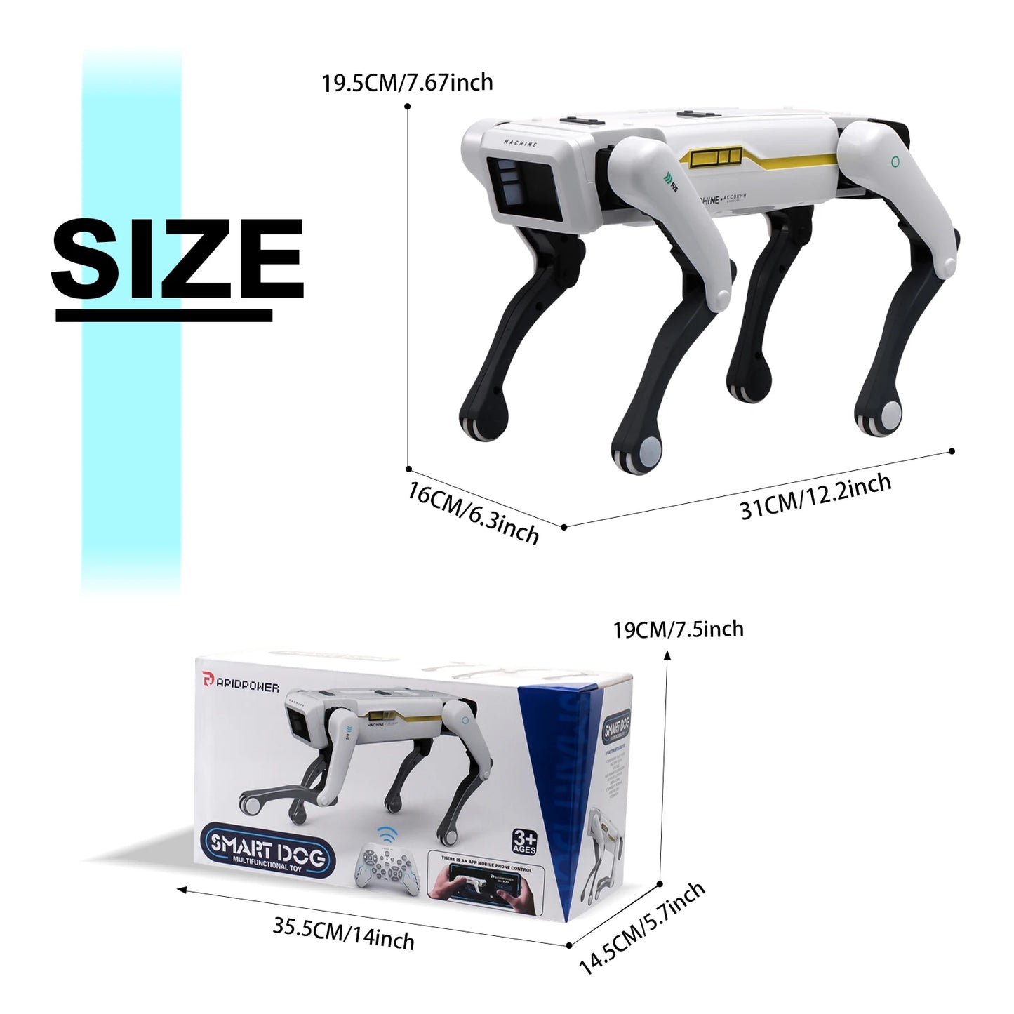 Robot Perro Inteligente AI - Control Remoto APP Programable Canta Baila