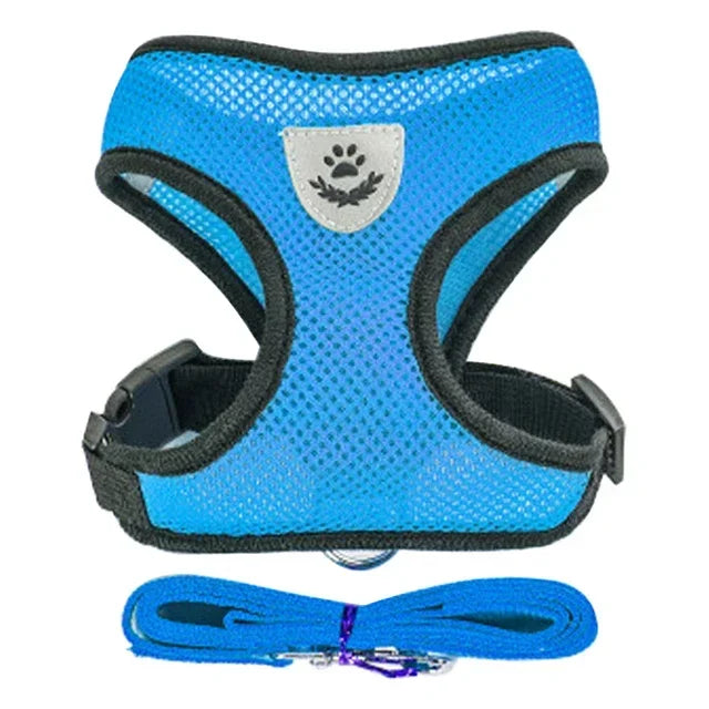 Arnés Chaleco Ajustable para Gatos y Perros - Malla Transpirable con Correa
