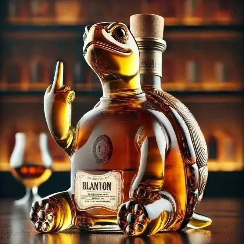 Licorera Cristal Divertida 10Oz - Decoración Bar Animales Whiskey Vino
