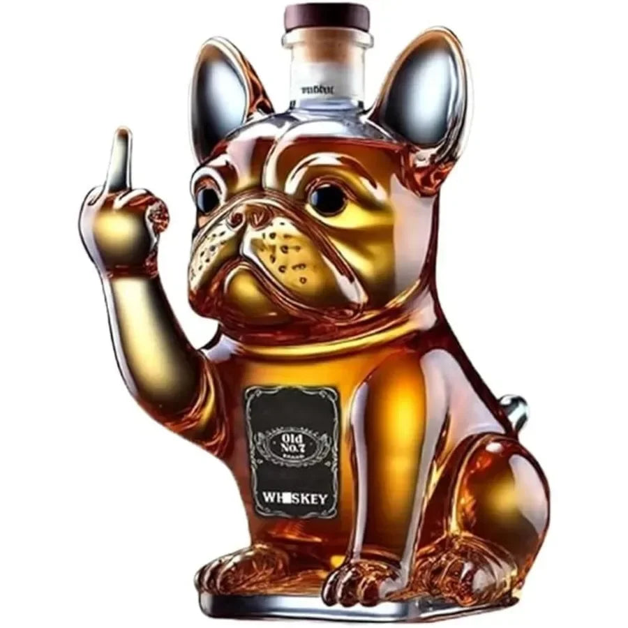 Licorera Cristal Divertida 10Oz - Decoración Bar Animales Whiskey Vino