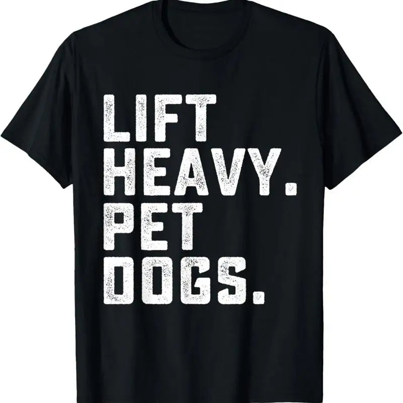 Camiseta Perros Pesas Divertida - Lift Heavy Fitness Gym Entrenamiento