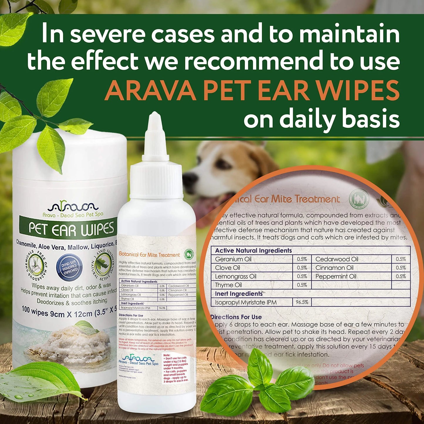Tratamiento Natural para Ácaros de Oído en Perros y Gatos, Limpiador de Infecciones por Ácaros de Oído